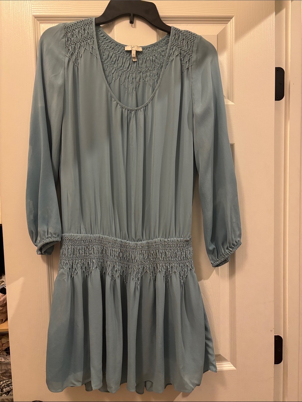 Joie Blue Smocked Waist Boho Dress